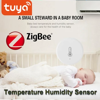 Tuay ZigBee Temperatura Senzorului de Umiditate Poate vizualiza istoricul Wireless APP de Control Sistem de Alarma Dispozitive Cu Tuya Zigbee Hub Tuya App