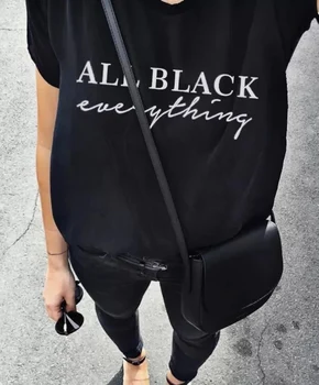 Tumblr Hipster Topuri Negru Totul Harajuku Tricou Punk Rock Tee Cămașă Femme Pentru Femei Îmbrăcăminte Pentru Femei Graphic Tee Tumblr Fash