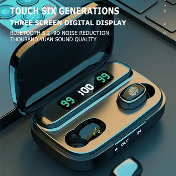 TWS Bluetooth 5.2 Căști 1500mAh Încărcare Cutie Căști fără Fir 9D Stereo Sport rezistent la apa Căști Căști Cu Microfon
