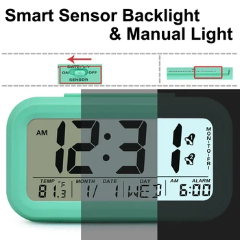 TXL inteligent Ceas cu Alarmă senzor de lumină, Temperatura de Zile Calendaristice de afișare, Childern ceas Digital Copii iluminat veioza auto dimmer