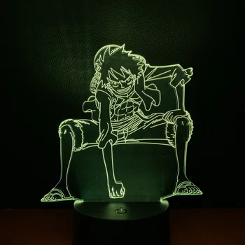 Una Bucata 3D Lampă cu baterii de Lumină Pentru Copii Dormitor artistice Luffy Moderne Cadou pentru Copii decorative Led Lumina de Noapte