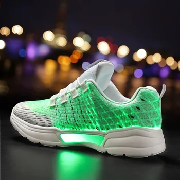 UncleJerry Luminos Adidasi Noi de Fibra Optica Pantofi pentru Femei, Bărbați, Băieți și Fete USB Reîncărcabilă Pantofi pentru cadou de Crăciun
