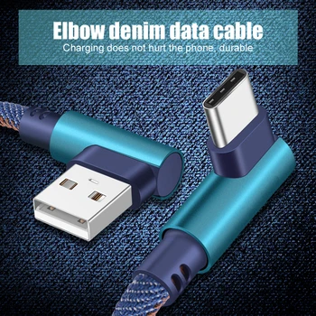 USB de Tip C Cablu de 90 de Grade, Rapid de Încărcare de Tip C Cablu de Date Pentru Samsung S8 S9 Nota 9 8 Xiaomi, Huawei USB C Încărcător Timp Scurt de Sârmă