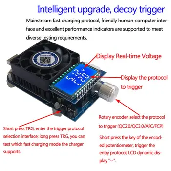 USB Inteligent Declanșator Electronic de Încărcare Încărcare Rapidă Tester Suport QC2.0/Q C3.0/AFC/FCP