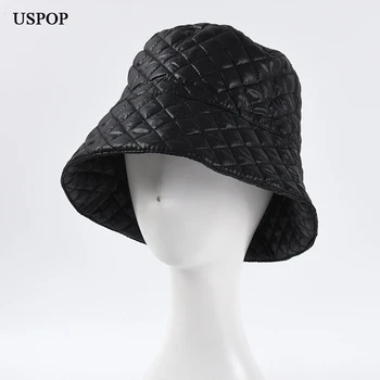 USPOP 2020 Găleată pălării de iarnă pentru femei pălării de diamant grila tv cu pălării Jos bumbac gros cald plat pălării