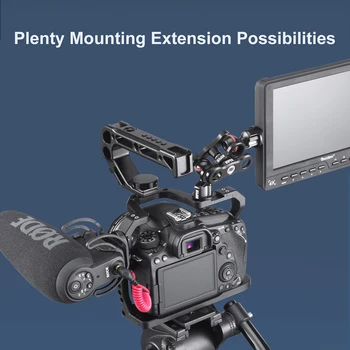 UURig Aluminiu Camera Cușcă pentru Canon EOS 90D/80D/70D cu Cold Shoe Mount Arri Gaura 1/4 3/8 Șurub Pentru Microfon Monitor LED