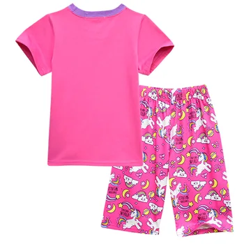Vara fată băiat pentru copii pijamale pentru copii pijama set de desene animate de animale sleepwear cusatura unicorn roz T-shirt și pantaloni cosplay