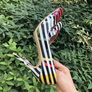 Veowalk Dungi de Zebra Imprimate Femei Subliniat Toe Tocuri Înalte de Moda Doamnelor Stileeto Pompe Sexy Club Pantofi de Partid 8 10 12 cm Tocuri