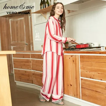 Vero Moda pentru Femei de Culoare Dungi cu mâneci Lungi Pijamale Seturi de Pijamale | 3191BS501