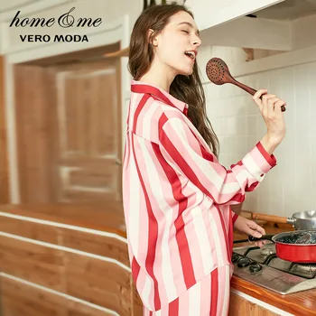 Vero Moda pentru Femei de Culoare Dungi cu mâneci Lungi Pijamale Seturi de Pijamale | 3191BS501