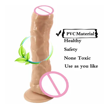Vibrator Simulat Testicul Jucarii Sexuale Pentru Femei PVC Sanatate Materiale Dick Preputului Mare Dildo cu ventuza Puternica Adult Sex Produsele