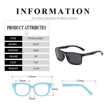 Vintage Dreptunghi Polarizat ochelari de Soare Barbati Fotocromatică Noapte Viziune ochelari de soare Polar Pentru Conducere Pătrat UV400 Ochelari Anti-orbire
