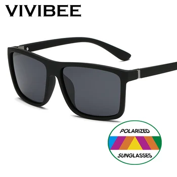 VIVIBEE Dreptunghi Polarizat ochelari de Soare Barbati Polariza Obiectiv Roșu Epocă de Conducere ochelari de soare pentru Femei UV400 Tendință de Ochelari
