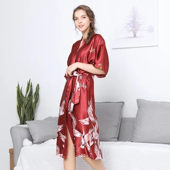 Vânzare fierbinte Vara Neagră de Satin Kimono-Halat de baie pentru Femei Mireasa, domnisoara de Onoare Haină de Nuntă Rochie Rochie Sexy de Flori Lung Pijamale M-3XL