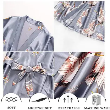 Vânzare fierbinte Vara Neagră de Satin Kimono-Halat de baie pentru Femei Mireasa, domnisoara de Onoare Haină de Nuntă Rochie Rochie Sexy de Flori Lung Pijamale M-3XL