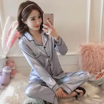WAVMIT Vanzare Fabrica 2019 Femei Seturi de Pijamale Casă Frumoasă Purta Maneca Lunga Matase Pijamale Confortabile, Lejere Agrement Fata Sleepwear
