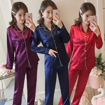 WAVMIT Vanzare Fabrica 2019 Femei Seturi de Pijamale Casă Frumoasă Purta Maneca Lunga Matase Pijamale Confortabile, Lejere Agrement Fata Sleepwear