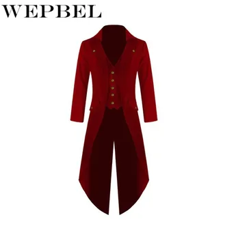 WEPBEL Domnilor Bărbați Haina de Moda Steampunk Epocă Sacou Frac Gotic Victorian Redingotă Bărbați Costum de Uniformă