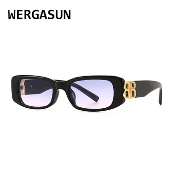 WERGASUN Epocă ochelari de Soare Femei Bărbați Dreptunghi Retro Brand Designer de Ochelari de Soare de sex Feminin de sex Masculin Ochelari de Oculos De Sol