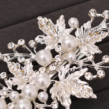 White Pearl De Culoare Argintie Clip De Păr Pin Doamnelor Păr Bijuterii De Mireasa Accesorii De Par Stras Perla Clip Caciulita Ornament De Par