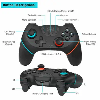 Wireless-Bluetooth Gamepad Pentru Nintend Comutator Pro NS-Comutator Pro Joc joystick-ul Pentru a Comuta pe Consola cu 6 Axe se Ocupe de