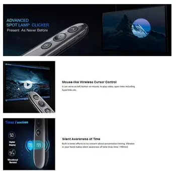 Wireless Presenter Evidențierea Mări LCD cu LED-uri Mac Digital Indicatorul Air Mouse USB Reîncărcabilă Prezentare Powerpoint Clicker