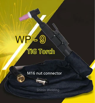 WP-9 racit cu aer argon sudura cu arc torch M16 piulita de comun tip împletitură de tub de silicon cu tub de oțel inoxidabil, sârmă de sudură