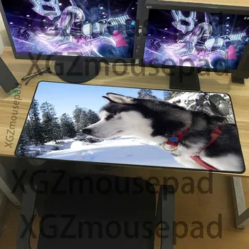 XGZ Animale de Companie Zăpadă Câine Husky Personalizat Mari Mouse Pad Negru de Precizie de Blocare Marginea Tastatură de Calculator de Birou Mat de Cauciuc Non-alunecare Xxl