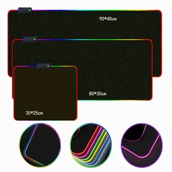 XGZ Marmură Albă RGB Mousepad, Suprafață Moale, rezistent la apa, plin de culoare LED-uri de Iluminat Gaming Mouse Pad Mat pentru PC si Laptop
