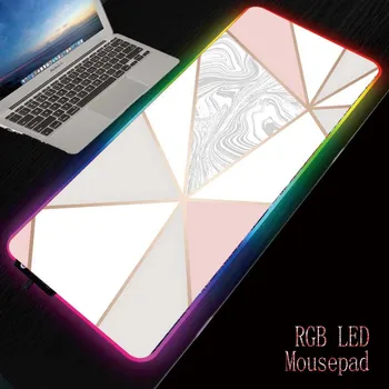 XGZ Marmură Albă RGB Mousepad, Suprafață Moale, rezistent la apa, plin de culoare LED-uri de Iluminat Gaming Mouse Pad Mat pentru PC si Laptop
