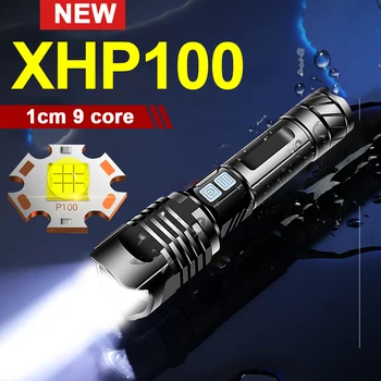 XHP100 Puternic Tactice led lanterna Lanterna USB 18650 baterie reîncărcabilă de vânătoare lanternă Portabilă mini led lampă de mână cu COB