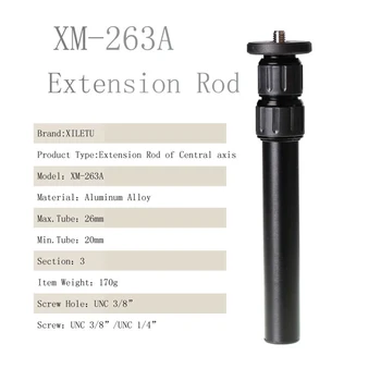 XILETU XM-263A Profesionale din Aluminiu Tija de Extensie Stick Polul 1/4 inch 3/8 pentru Fir Stabilizator Tija Monopod Trepied Axa Centrală