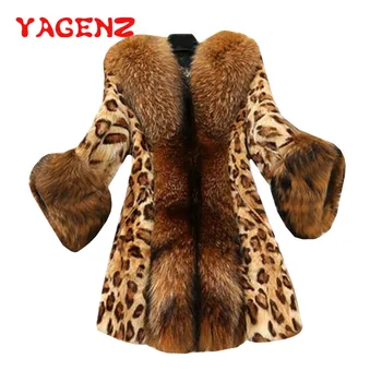 YAGENZ Plus Dimensiune Moda Faux Blana Femei Haină de Iarnă de Toamnă Caldă Moale Leopard de Imprimare Jacheta Blana Femei Palton Îmbrăcăminte exterioară 627