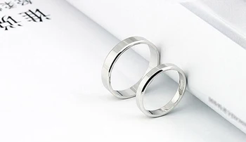 YANHUI Original Puri de Argint 925 Inele Pentru Femei, Bărbați Simplu Cuplu Inel de Buna Trupa de Nunta Pentru Iubitorii de Cadou R031