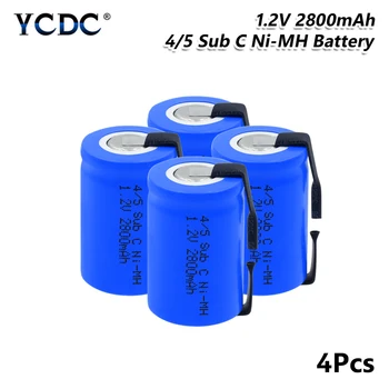 YCDC 4/5SC SC Sub C li-ion, Li-Po Baterie cu Litiu de mare de descărcare de gestiune 1.2 V 2800mAh baterie Reîncărcabilă Ni-MH Baterii Cu Sudura File