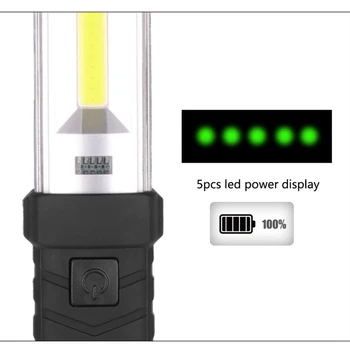 YD-24 Magnetic Lanterna COB+LED Lumina de Lucru USB, Lanterna Reîncărcabilă Lanterna de Reparații de Lumină Lampă cu Cârlig Lanterna Portabil