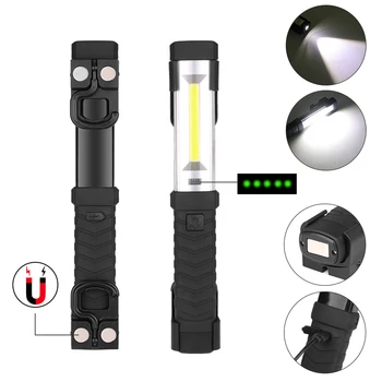 YD-24 Magnetic Lanterna COB+LED Lumina de Lucru USB, Lanterna Reîncărcabilă Lanterna de Reparații de Lumină Lampă cu Cârlig Lanterna Portabil