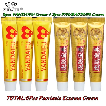 YIGANERJING vânzare Fierbinte 3pcs pifubaodian+3pcs YANDAIFU Corpul Psoriazis Crema de Îngrijire a Pielii
