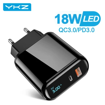 YKZ 18W PD Incarcator USB LED QC3.0 de Încărcare Rapidă Încărcător de Perete Pentru iPhone 12 Samsung Huawei Xiaom Mobilei Încărcător de Telefon