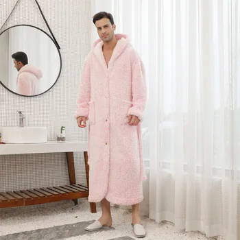Yukata Nou Hanorac Cu Camasa De Noapte Unisex Liber Pijamale Îngroșa Prelungi Femeie Gravidă Cuplu Halat De Baie Kimono-Halat Pijamas Iarna
