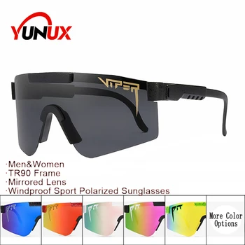 YUNUX Viperă Top Plat Ochelari de Soare Rama TR90 Oglindă Lentile Windproof Sport Barbati Femeie Polarizat ochelari de Soare