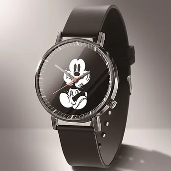 Zegarek Damski Hot Nou Brand de Moda de Desene animate Mickey Ceasuri Fată Băiat Casual din Piele Cuarț Ceas Preferate de Copii Cadou Ceas