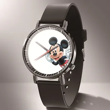 Zegarek Damski Hot Nou Brand de Moda de Desene animate Mickey Ceasuri Fată Băiat Casual din Piele Cuarț Ceas Preferate de Copii Cadou Ceas