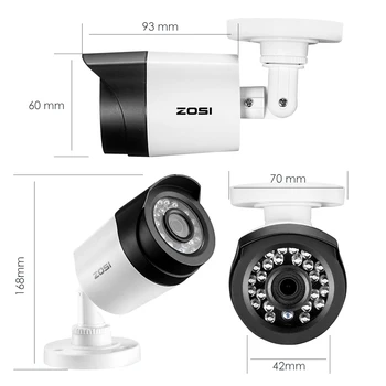 ZOSI 1080P HD-TVI 2.0 MP Hi-Rezoluție aparat de Fotografiat CCTV, Sistem de Securitate Acasă 65ft Viziune de Noapte rezistent la apa pentru 1080P HD-TVI DVR Sisteme