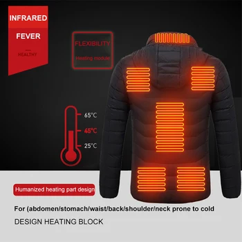 ZYNNEVA 2020 Nou de Încălzire Iarna Jachete Bărbați Femei USB Termic Încălzit de Îmbrăcăminte Schi, Drumeții, Vânătoare, Camping Căldură Straturi GK6109-9
