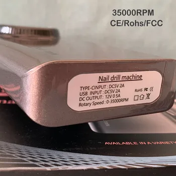 În 2020, Noile Portabile Reîncărcabile Unghii Mașină de Găurit 35000 RPM LCD Display HD de Metal de Mana Electrica pilă de Unghii Nail Art Instrument
