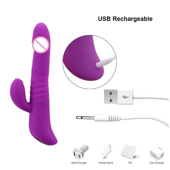 Încălzit Leagăn Vibrator Rabbit Vibrator pentru Femei Anal Plug Clitoris Vagin Stimulator Jucarii Sexuale Adulți Produse Erotice de sex Feminin Sextoys