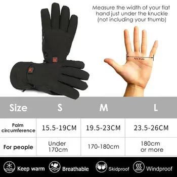 Încălzit Mănuși Impermeabile Nealunecoase 7.4 V Electric Mănuși cu 3 Setări de Temperatură pentru Barbati Femei în aer liber, Schi, Snowboard, Ciclism