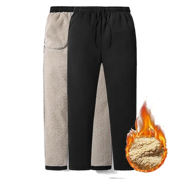 Îngroșa Pantaloni de Iarnă pentru Bărbați Plus Catifea Căptușit Pantaloni Slim de Mari Dimensiuni Pantaloni Cald Solid Tendință de Sport Jogges M-5XL,ZA306