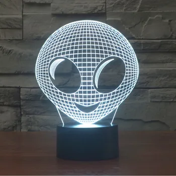 [Șapte Neon]Transport gratuit Alien Acrilice 7Colors Lampa de Birou 3D Lampa de Noutate a Condus Lumina de Noapte Millennium Falcon Lumina